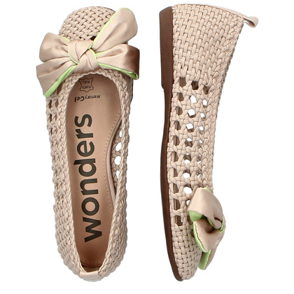 Hiszpańskie baleriny z kokardką - WONDERS CH-1001 BEŻOWE