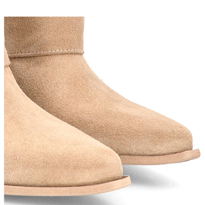 Wysokie kowbojki ze skóry - TYMOTEO L1057 BEŻOWE