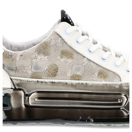 Skórzane sneakersy męskie - JOHN DOUBARE 24126 BIAŁE