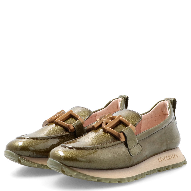 Hiszpańskie półbuty lakierowane - HISPANITAS HI254386 KHAKI