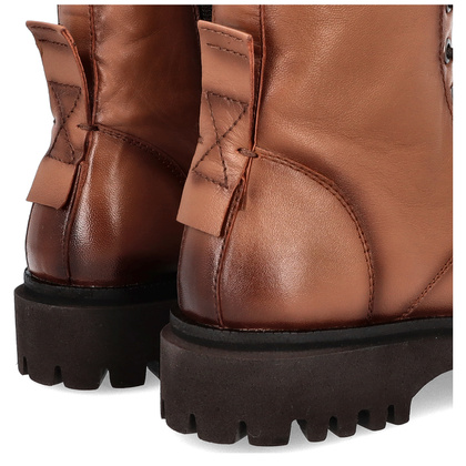 Sznurowane workery skórzane - JARGE OLIVIERA 48 BRĄZOWE