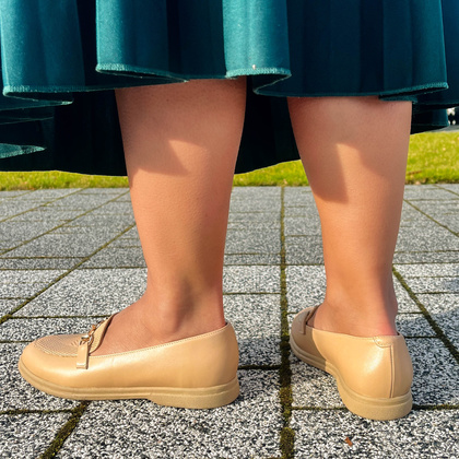 Miękkie mokasyny ze skóry - TYMOTEO P1021 BEŻOWE