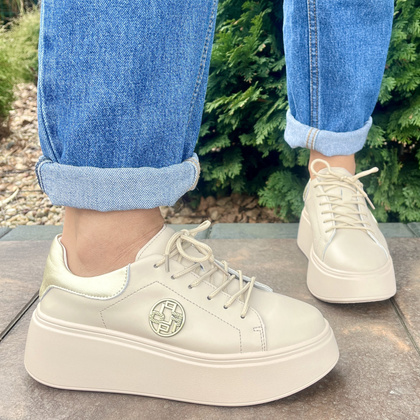 Sportowe buty damskie - FILIPPO DP6058/24 BEŻOWE