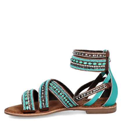 Sandały damskie gladiatorki - LAZAMANI LA75393 TURKUSOWE