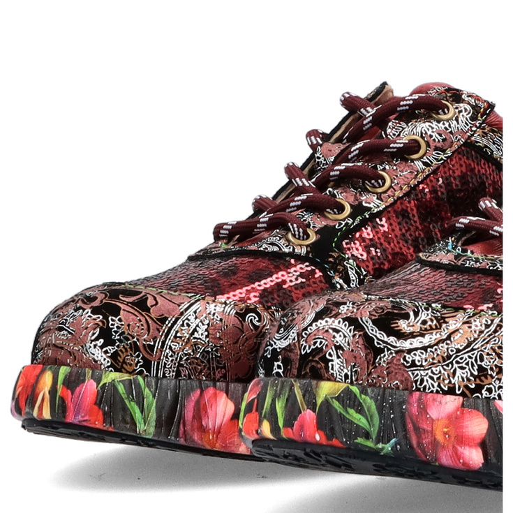 Zdobne sneakersy damskie - LAURA VITA NIKITO 09 BORDOWE