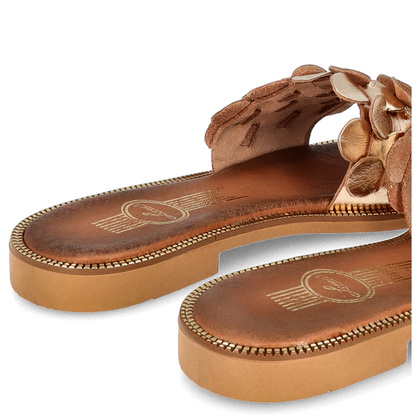 Klasyczne klapki ze skóry - LEMAR 40381 ZŁOTE