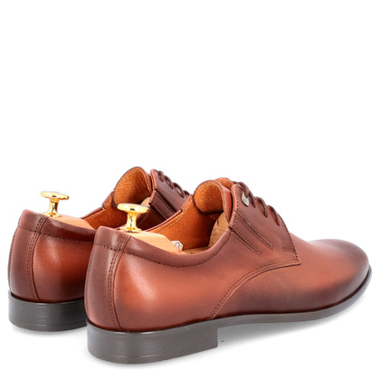 Półbuty skórzane męskie - LEADER 363-606 BRĄZOWE