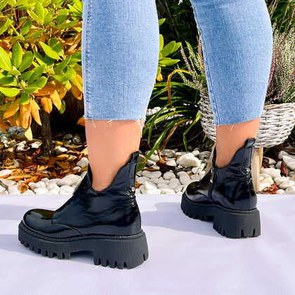 Botki na grubszym spodzie - LEMAR 60451 CZARNE