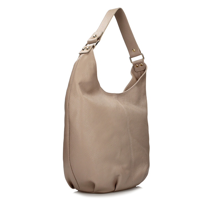 Torebka worek ze skóry - TOSCANIO F118 BEŻOWA