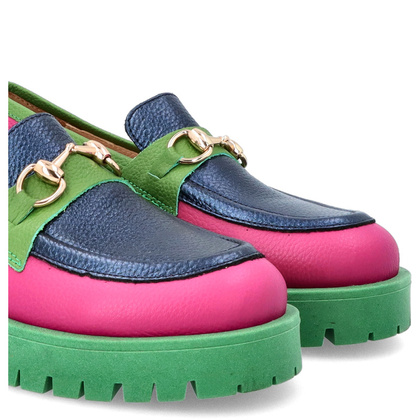 Kolorowe mokasyny ze skóry - TYMOTEO A1003 KOLOROWE