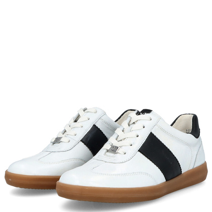 Wygodne trampki ze skóry - CAPRICE 9-23705-44 BIAŁE