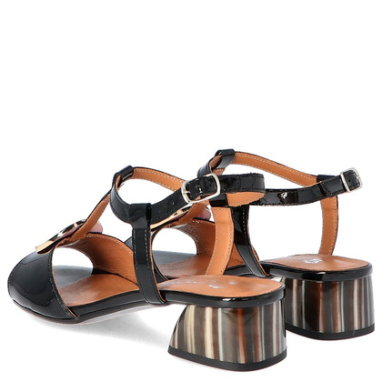 Eleganckie sandały z ozdobą - TYMOTEO GABI CZARNE