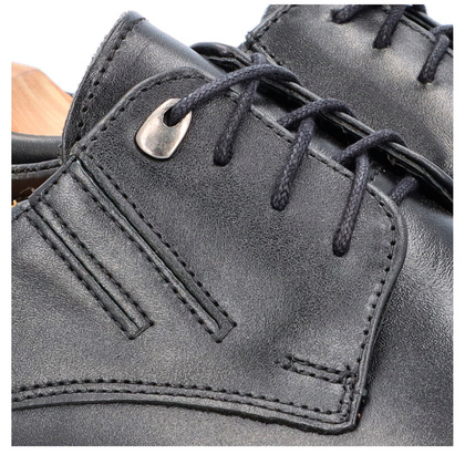 Półbuty skórzane męskie - LEADER 363-459 CZARNE