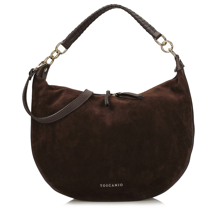 Skórzana torebka - TOSCANIO F217 CIEMNY BRĄZ