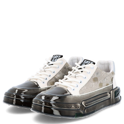 Skórzane sneakersy męskie - JOHN DOUBARE 24126 BIAŁE