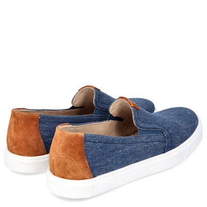Wsuwane półbuty męskie - CAPRICE 9-14800-42 JEANSOWE