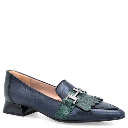 Skórzane czółenka premium - HISPANITAS CHI243573 GRANATOWE