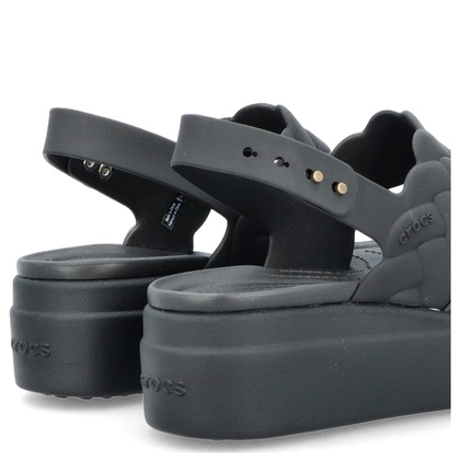 Damskie sandały na platformie -CROCS BROOKLYN WOVEN UPPER LOW EDGE W 209977 CZARNE
