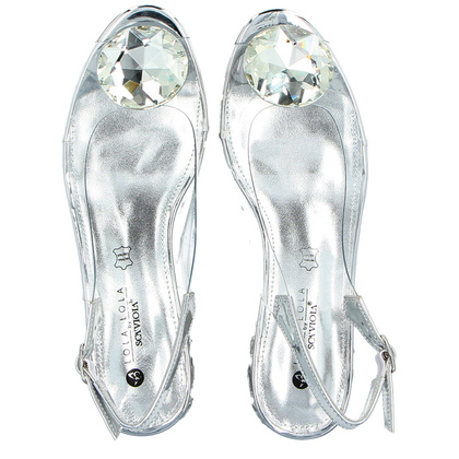 Płaskie sandały silikonowe - SCAVIOLA S-221 SREBRNE