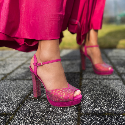 Sandały na platformie - MENBUR 24791 FUKSJA