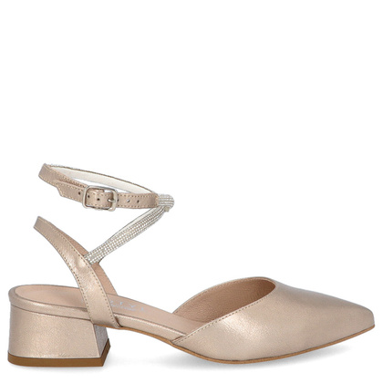 Czółenka z ozdobnymi paseczkami - KOTYL 9939 ZŁOTE