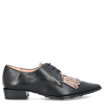 Hiszpańskie półbuty z wiązaniem - HISPANITAS BHI254263 CZARNE