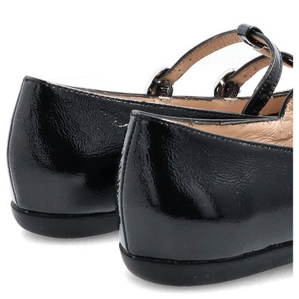 Hiszpańskie baleriny z paskami - WONDERS A-86131 CZARNE