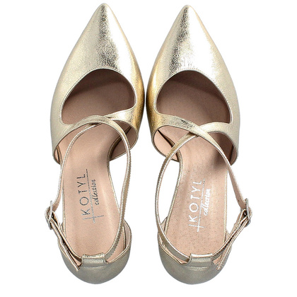 Eleganckie szpilki ślubne - KOTYL 3703 ZŁOTY LICO