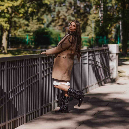 Modne lakierowane kowbojki - TYMOTEO 2167 CZARNE