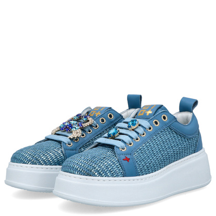 Sneakersy damskie premium - GIO+ PIA350B NIEBIESKIE