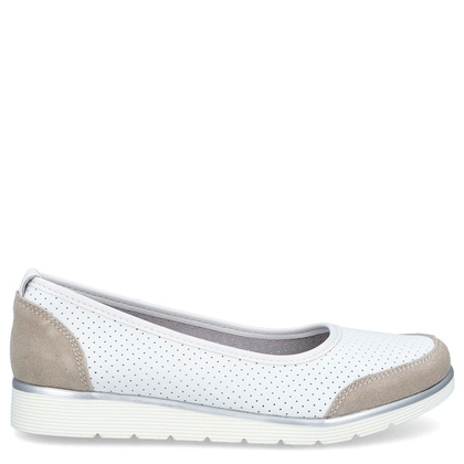 Lekkie ażurowe półbuty skórzane - FILIPPO DP4524/25 BIAŁE