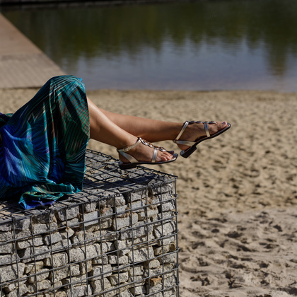 Skórzane sandałki - GIOSEPPO 74347 ZŁOTE