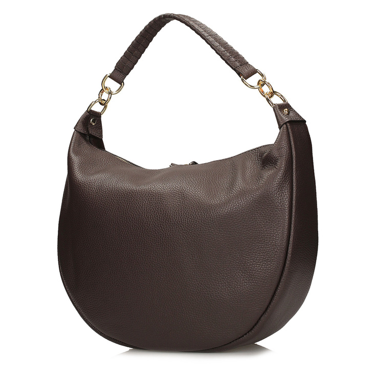 Skórzana torebka - TOSCANIO F217 CIEMNY BRĄZ