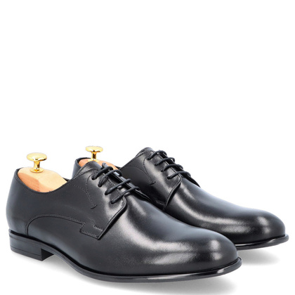 Skórzane półbuty męskie - TAPI A-6951 CZARNE