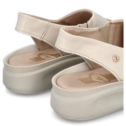 Wygodne skórzane sandały - LEMAR 40392 BEŻOWE