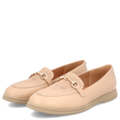 Miękkie mokasyny ze skóry - TYMOTEO P1021 BEŻOWE