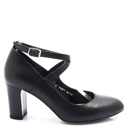 Pełne czółenka z paskami - KOTYL 7091 CZARNE