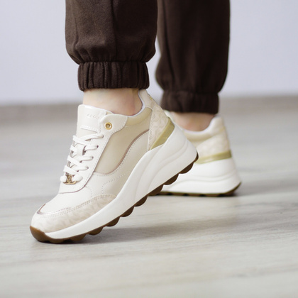 Wygodne sneakersy damskie - GEOX D.SPHERICA D45WAA BEŻOWE