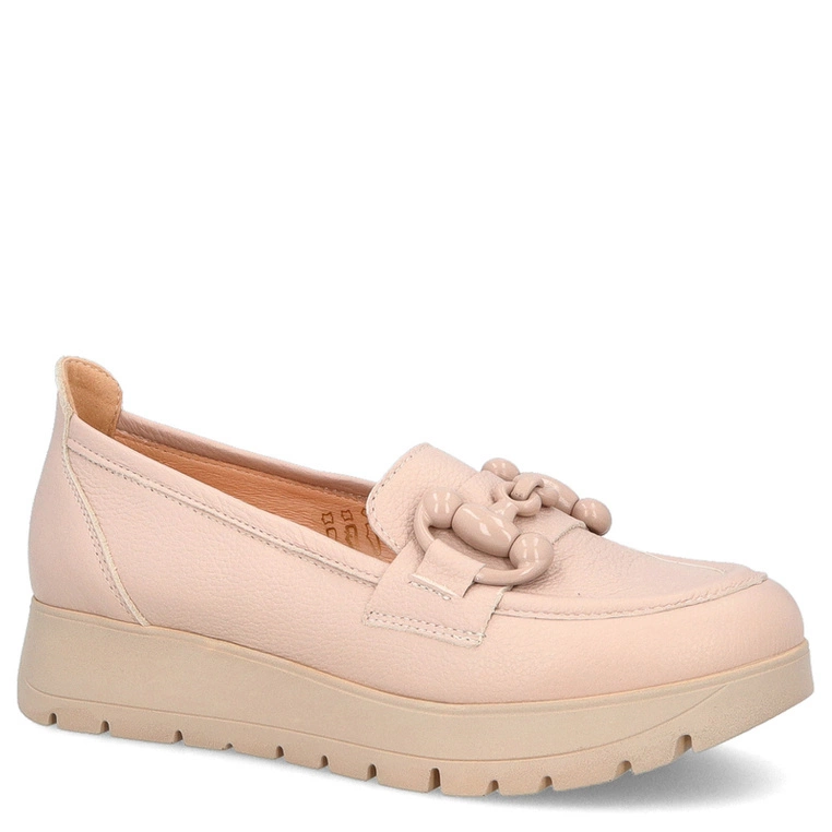 Półbuty z designerską ozdobą - TYMOTEO G1035 BEŻ