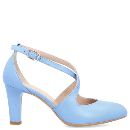 Taneczne czółenka ślubne - KOTYL 7079 NIEBIESKIE