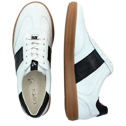 Wygodne trampki ze skóry - CAPRICE 9-23705-44 BIAŁE
