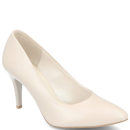 Szpilki ślubne, skóra - TYMOTEO BAISE PERŁOWO BEŻOWE