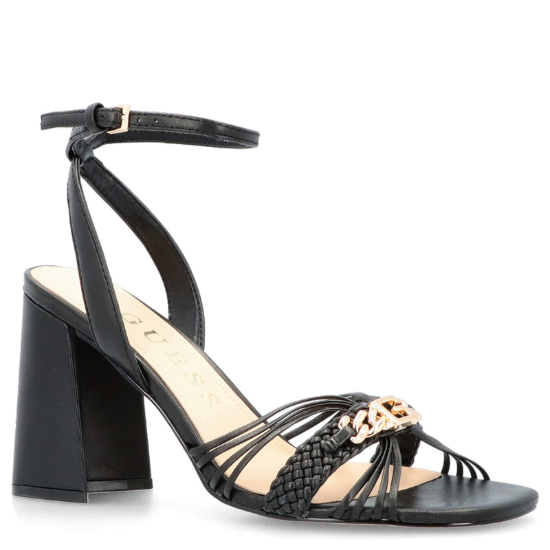Eleganckie sandałki premium - GUESS KEELAN FLJKENLEA03 CZARNE