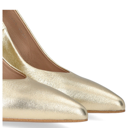 Szpilki z kontrastowym obcasem - KOTYL 8509 ZŁOTE