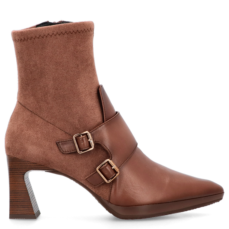 Hiszpańskie botki z klamerkami - HISPANITAS HI254304 BRĄZOWE