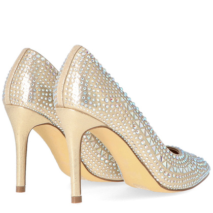 Błyszczące szpilki z kamieniami - MENBUR 23345 ZŁOTO