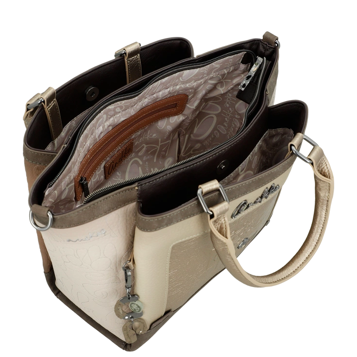 Wnętrze oryginalnej torebki Anekke Muse – podszewka i konstrukcja charakterystyczne dla oryginału