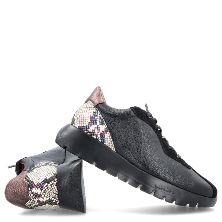 Hiszpańskie sneakersy premium - WONDERS A-2495 CZARNE