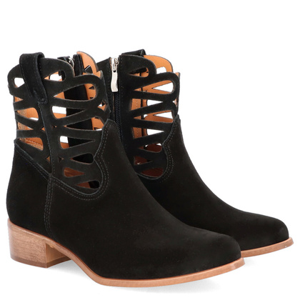 Krótkie botki z wycięciami - TYMOTEO L1045 CZARNE