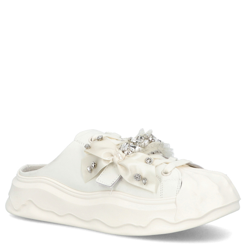 Klapki w stylu sneakersów - SCAVIOLA S-326 BIAŁE